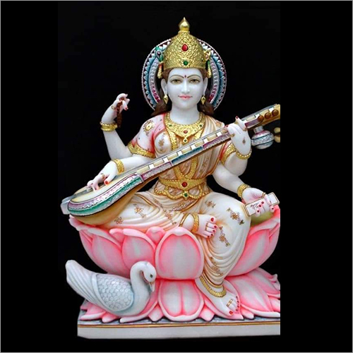 Indian Marble Fancy Saraswati Devi Statue