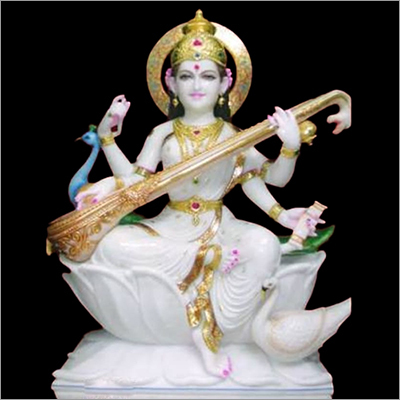 Indian Marble Fancy Saraswati Devi Statue