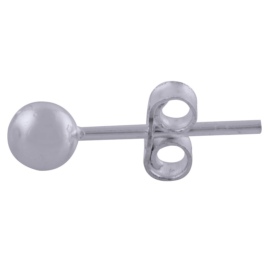 Round Ball Plain 925 Sterling Solid Silver Stud Earrings - 3x3 Mm Size, Unisex Design, Lightweight 0.40 Grams