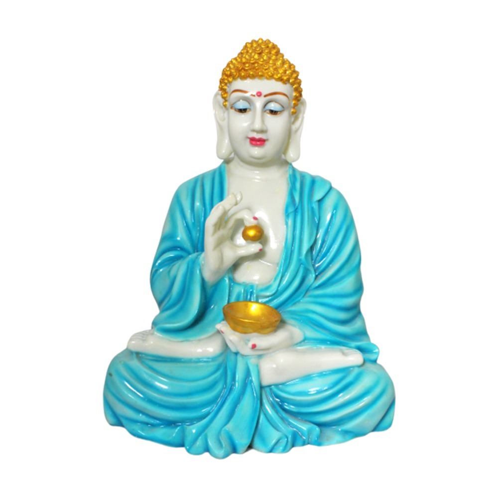 Multi Color Buddha Polyresin Statue With Bowl