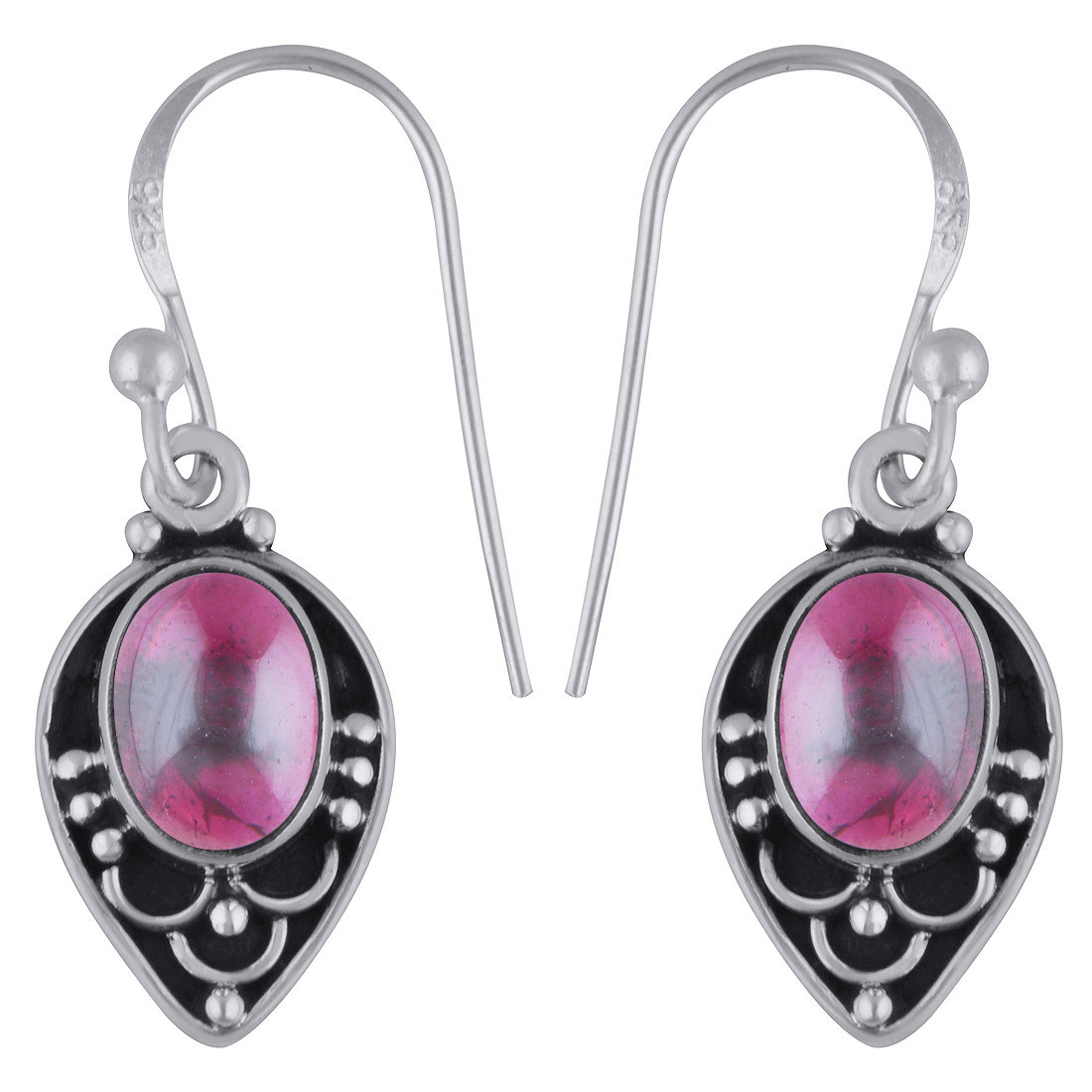 Malachite Natural Gemstone 925 Sterling Solid Silver Oval Cabochon Handmade Earrings Gender: Women
