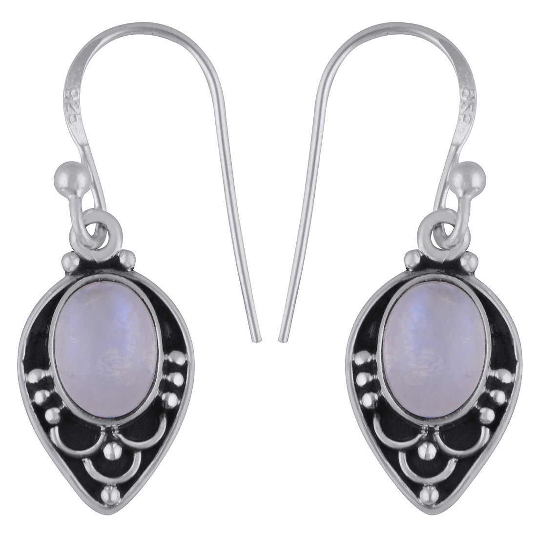Malachite Natural Gemstone 925 Sterling Solid Silver Oval Cabochon Handmade Earrings Gender: Women