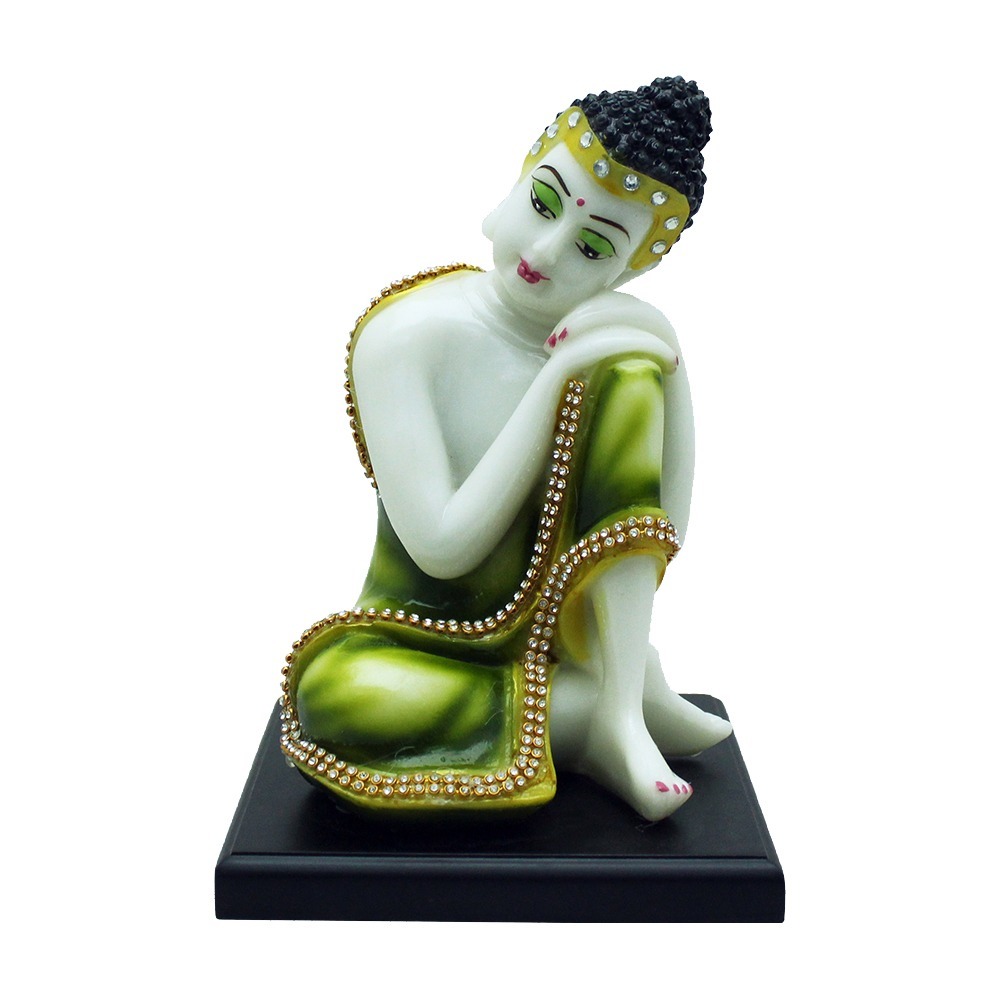 Marble Look Lord Buddha Polyresin Statue Size: Multi Size