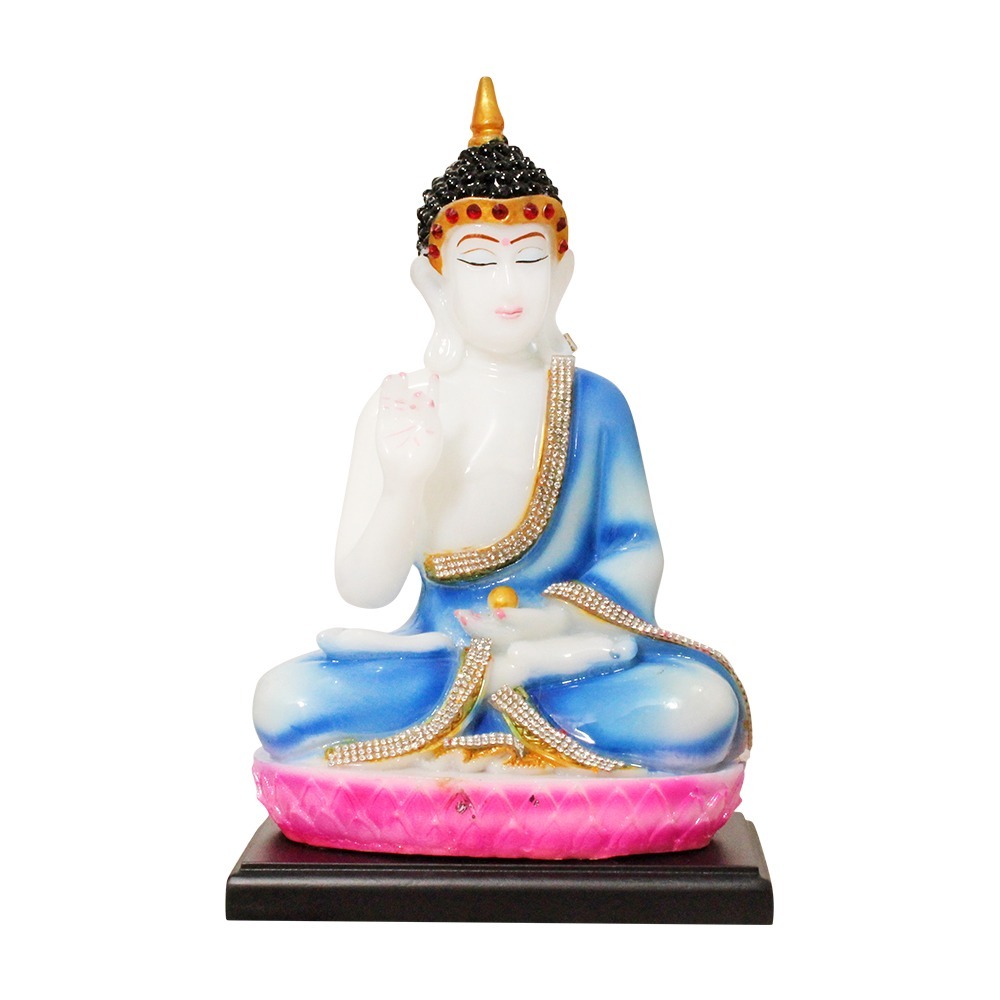 Marble Look Lord Buddha Polyresin Statue Size: Multi Size