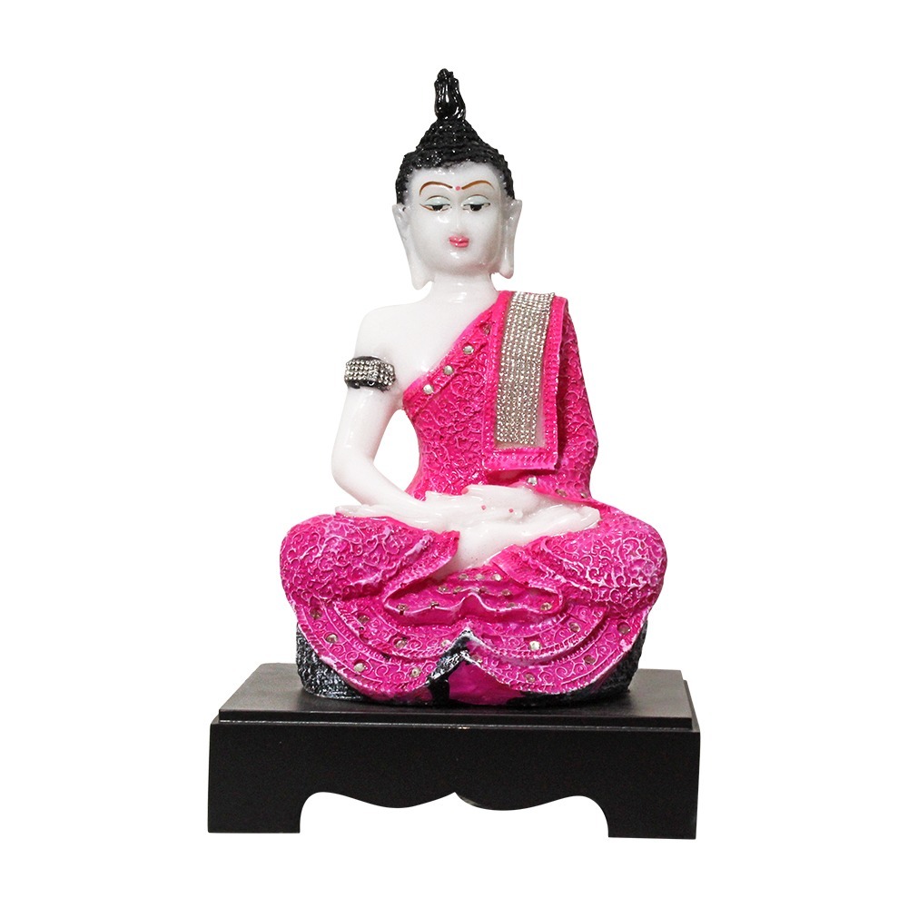 Marble Look Lord Buddha Polyresin Statue Size: Multi Size