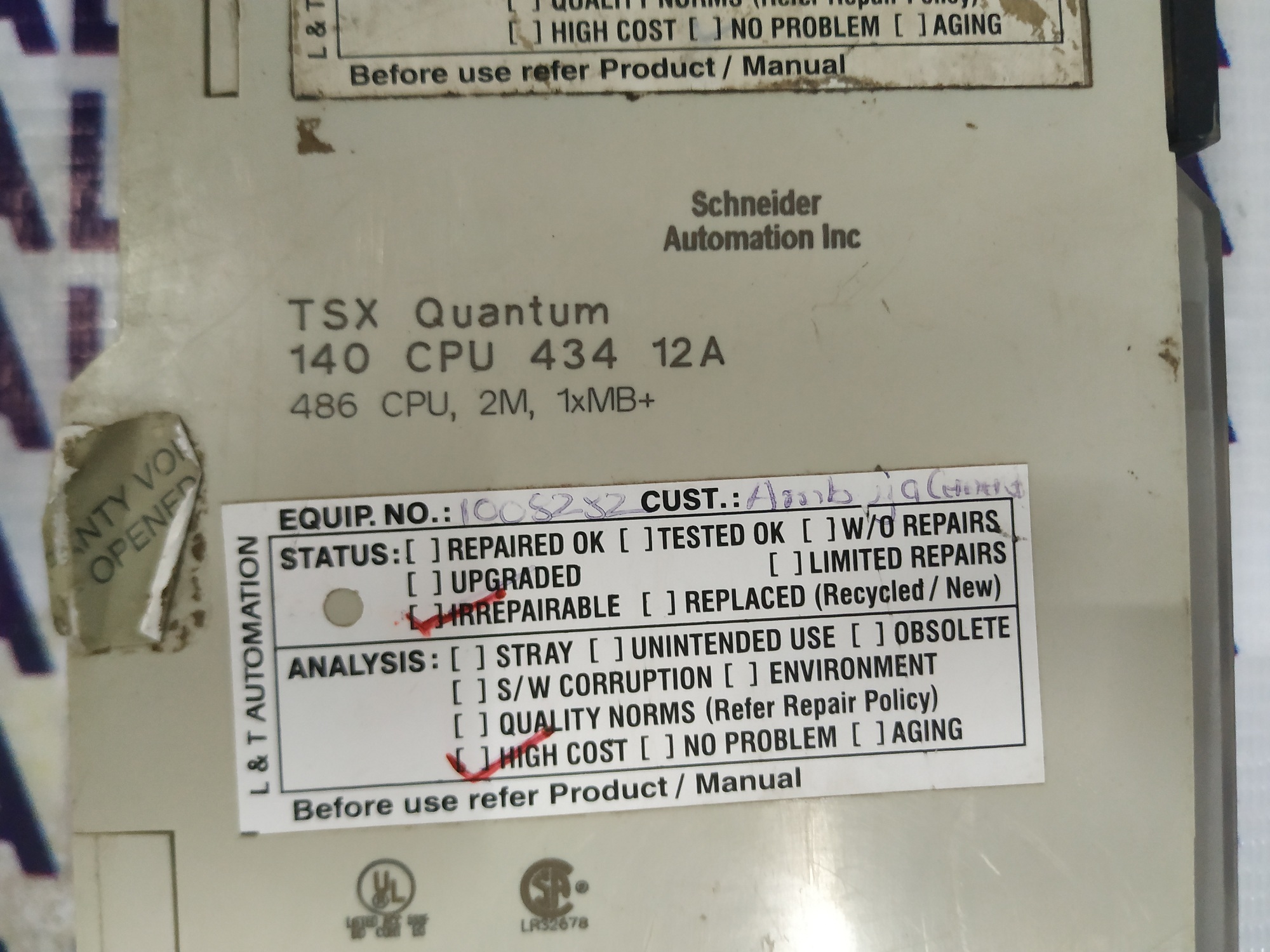 Schneider Quantum Controller Cpu 140 434 12a