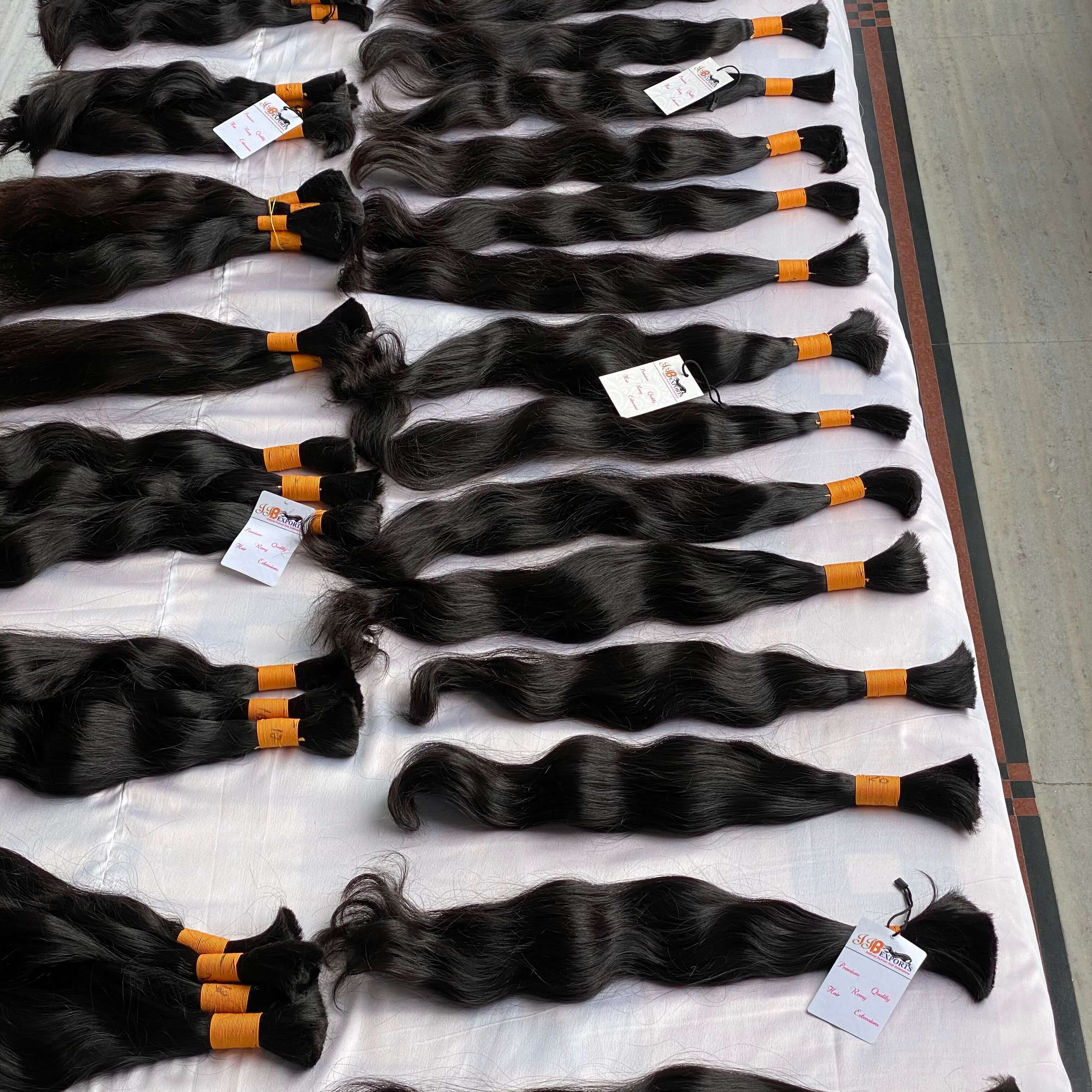 Natural Black Raw Unprocessed Virgin Cuticle Aligned Indian Bulk Human Hair