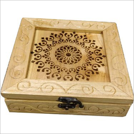 8x8 Inch Carved Wooden Dry Fruit Box