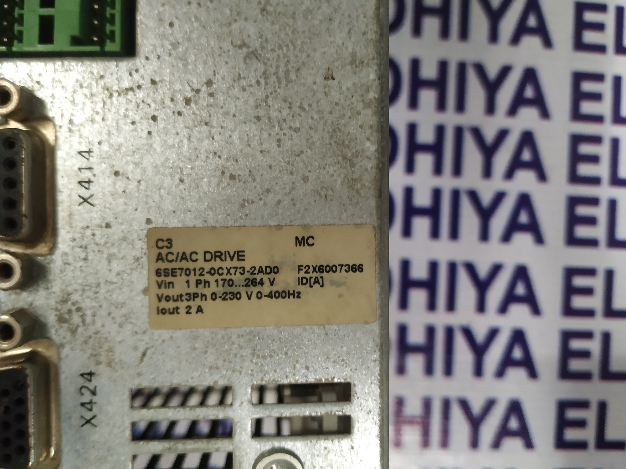 Siemens Simovert Ac Drive 6se7012-0cx73-2ad0