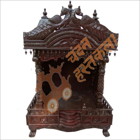 24x18 इंच सागवान लकड़ी का मंदिर