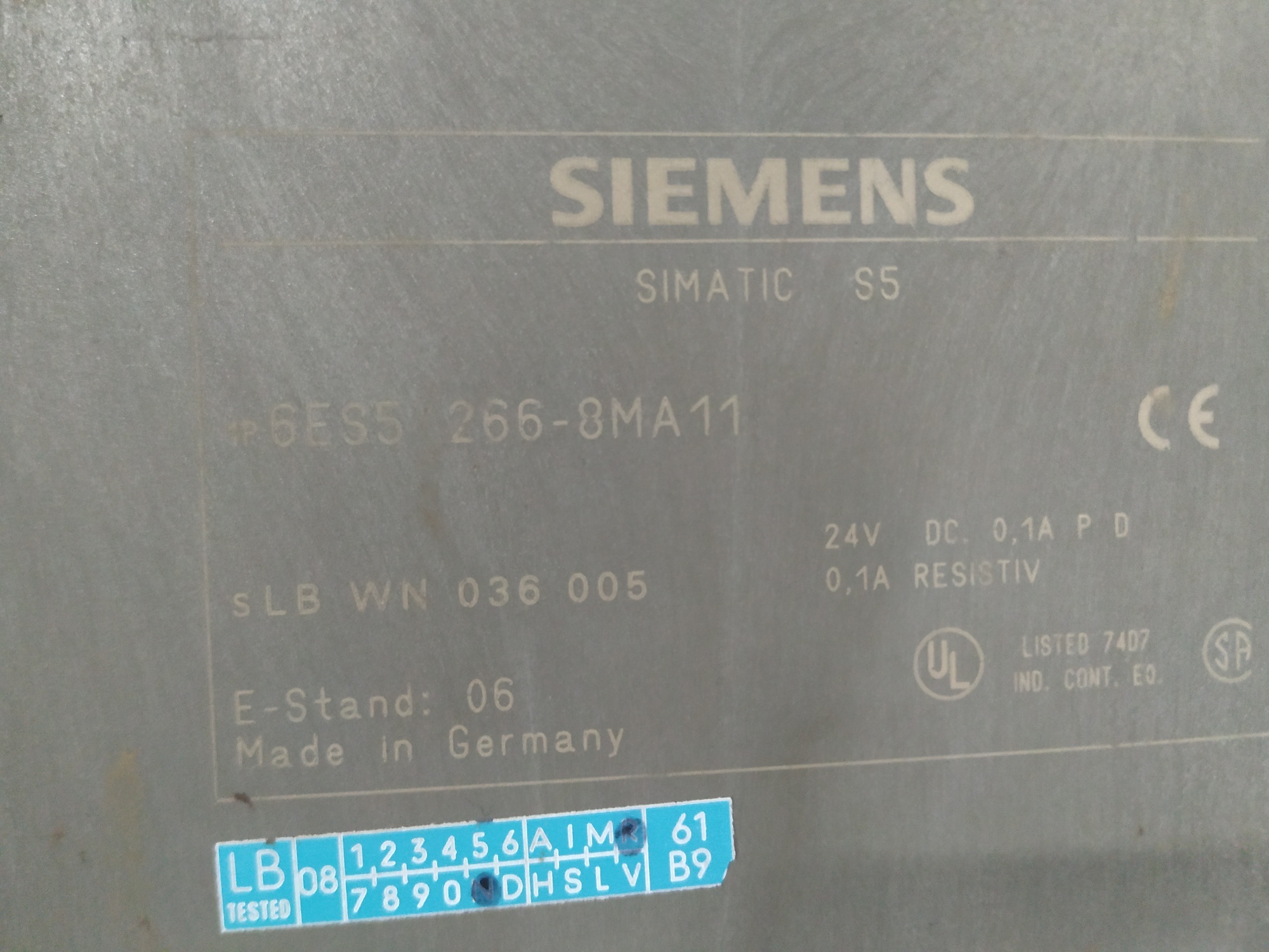 Simens Simatic Plc Module 6es5 266-8ma11