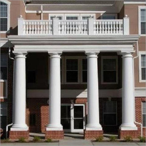 White Grc Column Usage: Buildings