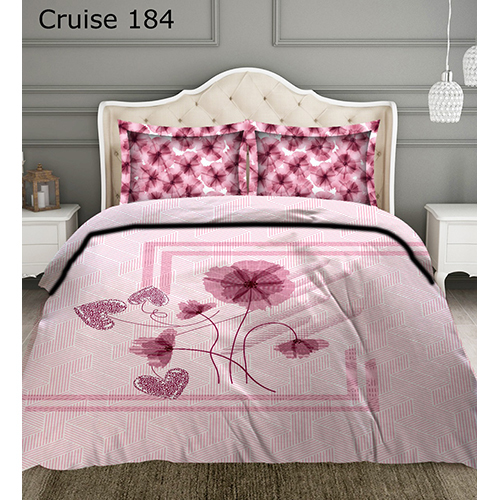 Double Bedsheet - Cotton, Double Size, Pink Floral Pattern | 180 Thread Count, Includes 1 Bedsheet & 2 Pillow Covers, Machine Washable