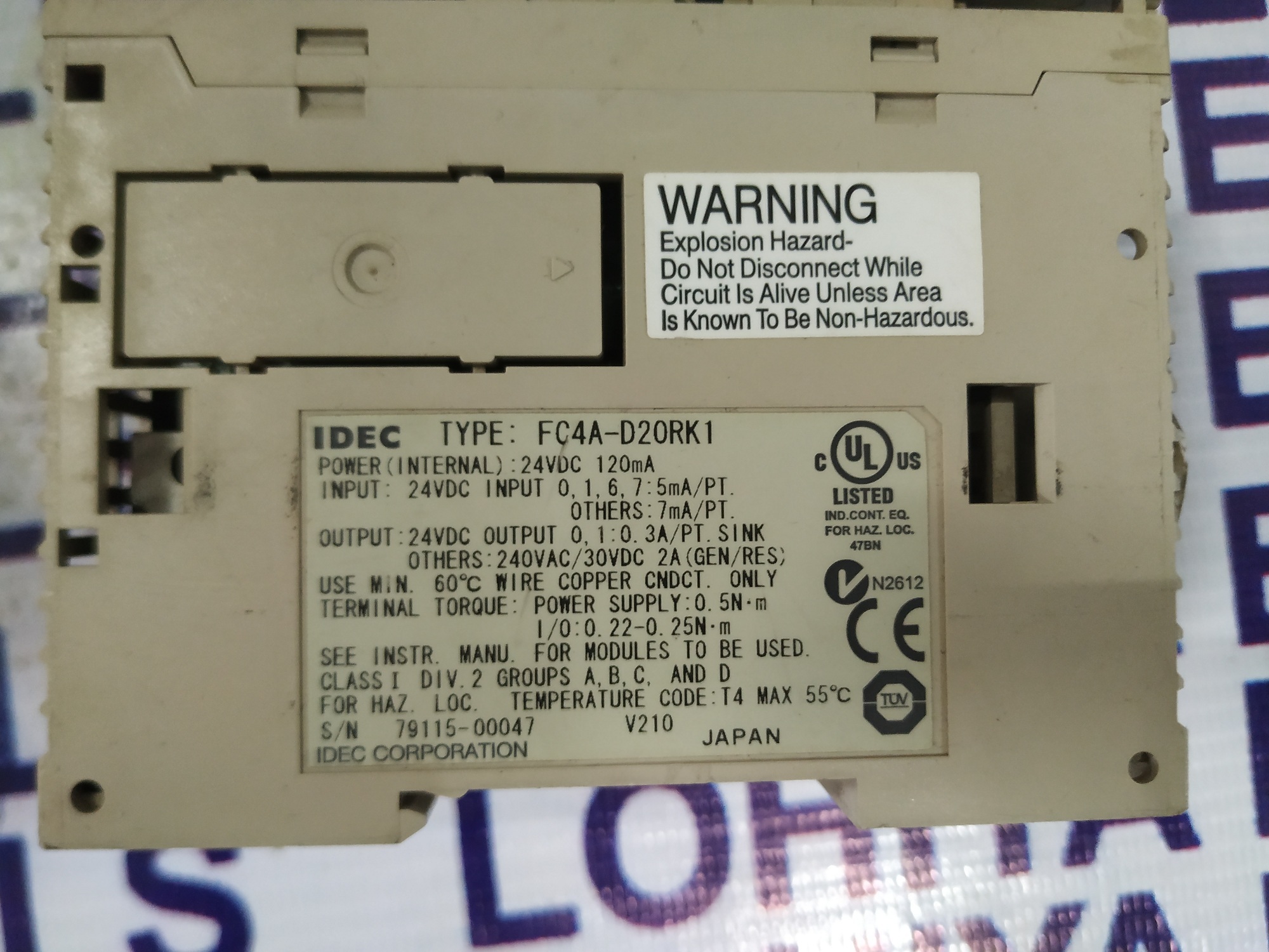 Idec Programmable Logic Controllers Fc4a-d20rk1