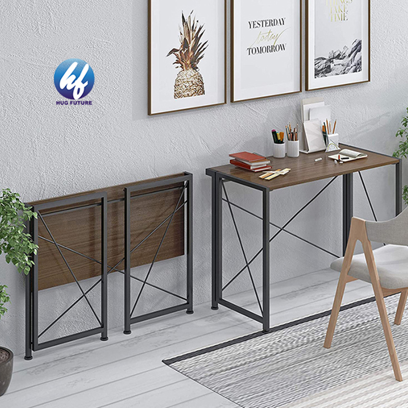 Particle Board & Iron Frame Pc Laptop Study Writing Table Workstation With Large Monitor Stand
