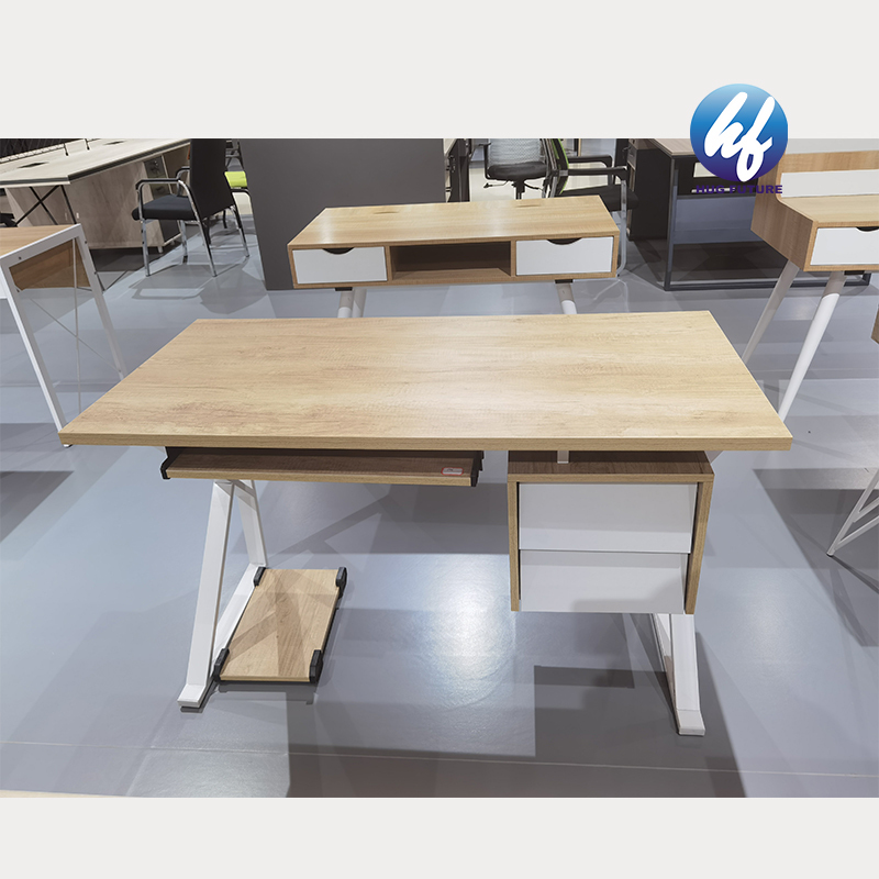 Particle Board & Iron Frame Hot Selling Low Price Modern Study Desk Writing Table Computer Table Desk With Drawer And Cpu Stand