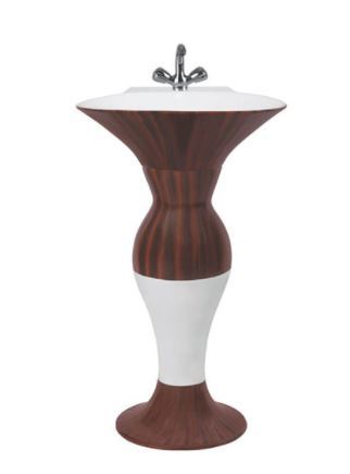 Dolphin Vitrosa Pedestal Wash Basin - Glossy Ceramic Round Shape | Customizable Colors Two-piece Design Ideal Bathroom Accessory