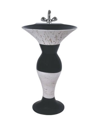 Dolphin Vitrosa Pedestal Wash Basin - Glossy Ceramic Round Shape | Customizable Colors Two-piece Design Ideal Bathroom Accessory