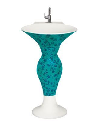 Dolphin Vitrosa Pedestal Wash Basin - Glossy Ceramic Round Shape | Customizable Colors Two-piece Design Ideal Bathroom Accessory