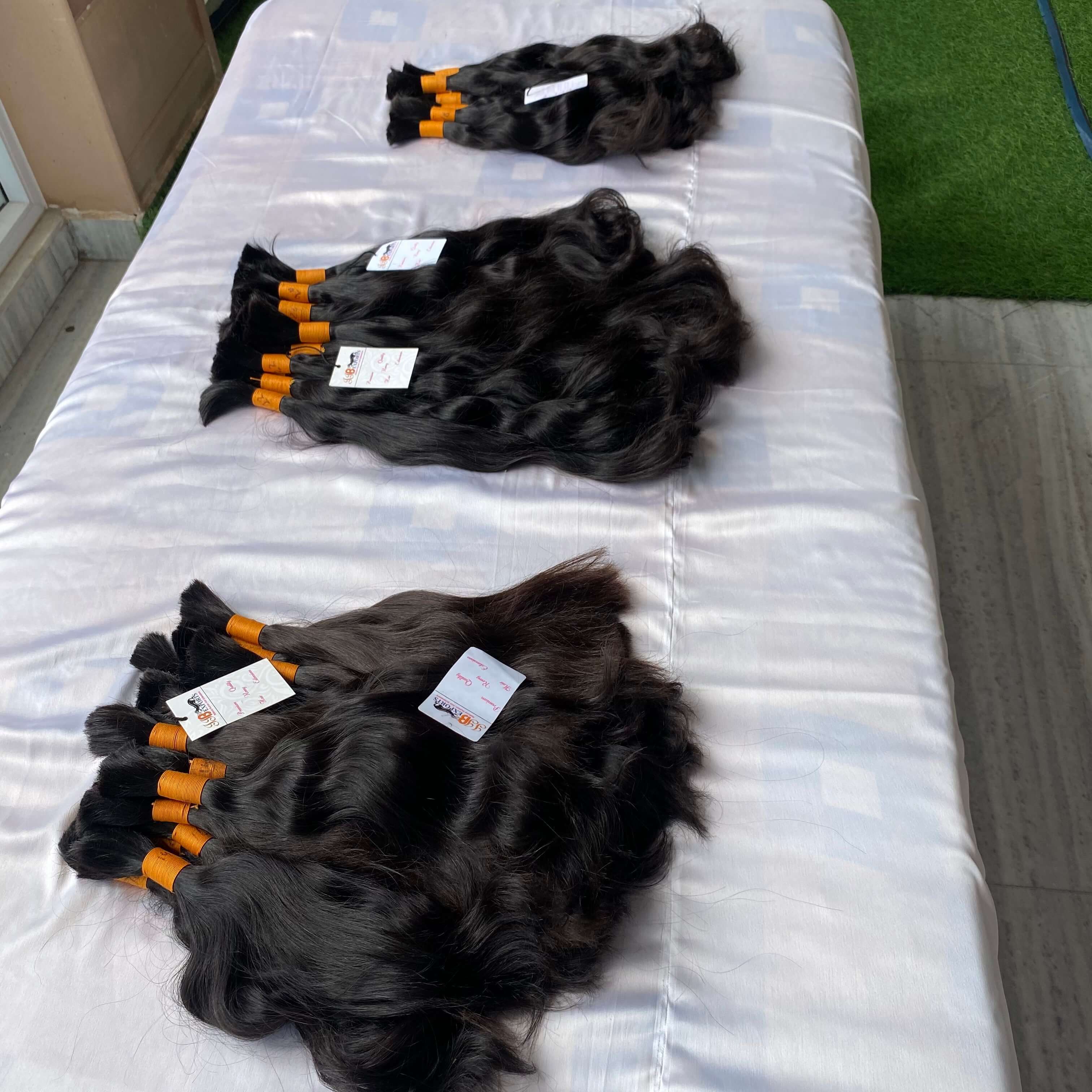 Wholesale Factory Price 100% Natural Indian Bulk Cuticle Aligned Raw Human Hair Length: 10-30 Inch (In)