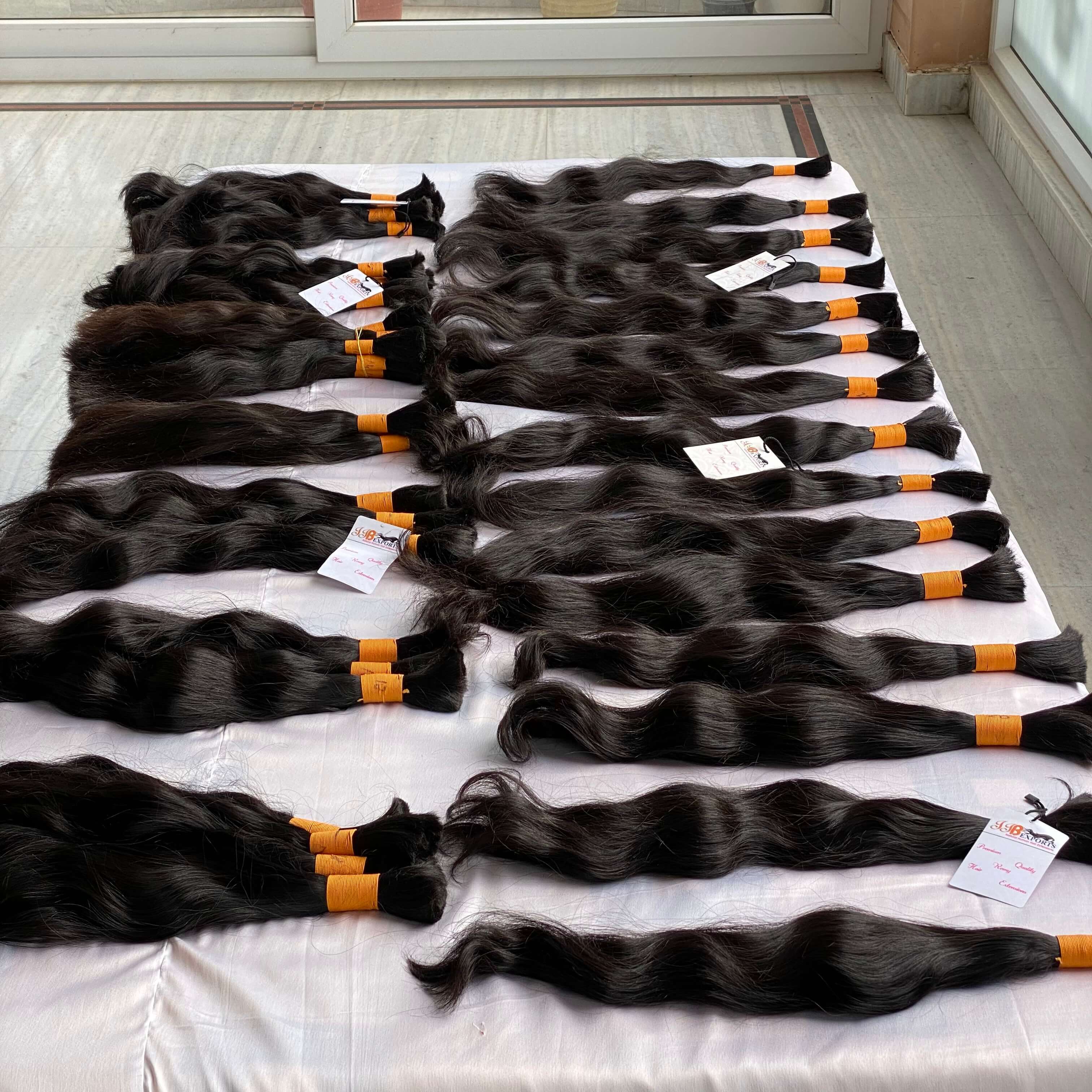 Wholesale Factory Price 100% Natural Indian Bulk Cuticle Aligned Raw Human Hair Length: 10-30 Inch (In)
