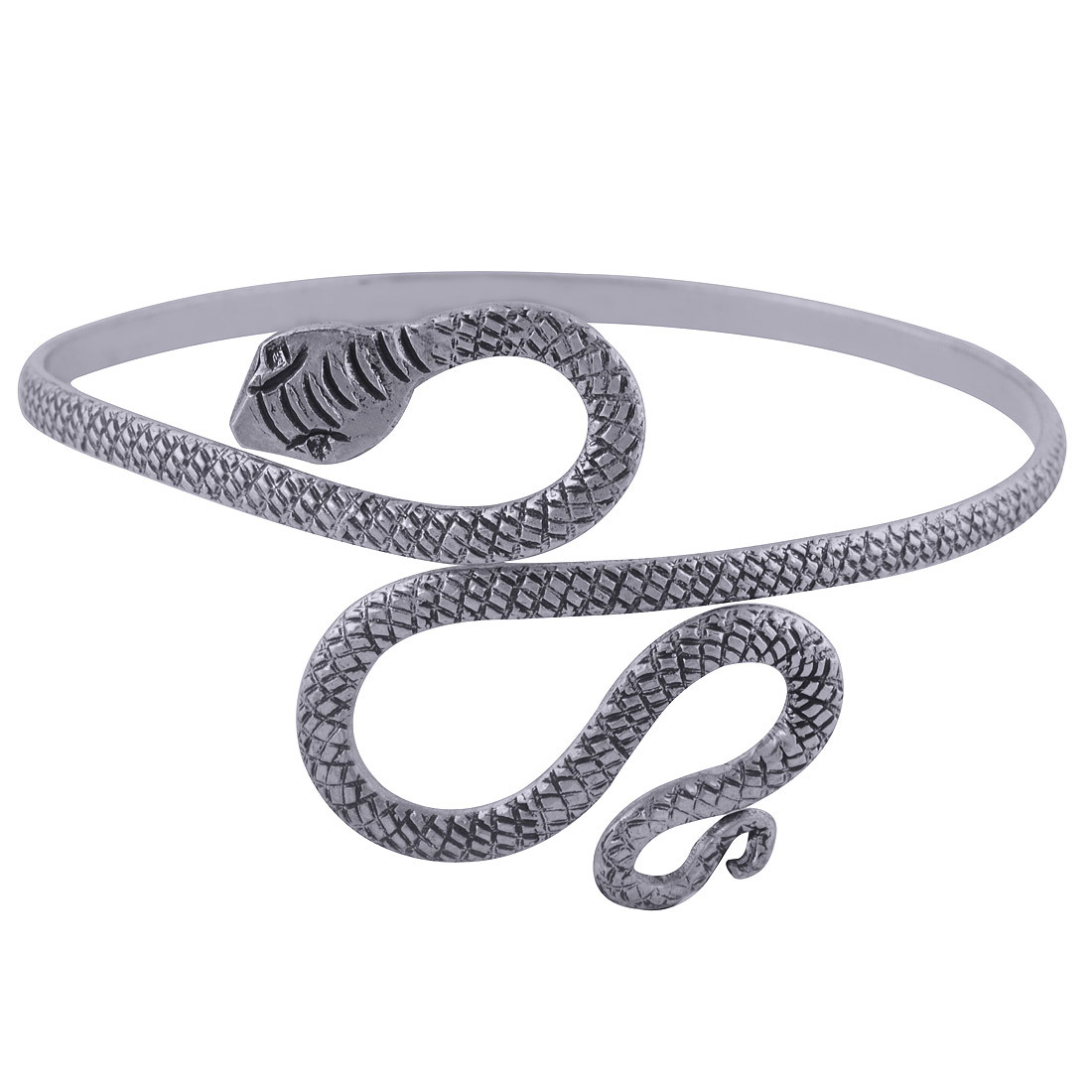 Plain Textured Snake 925 Sterling Solid Silver Bangle Diameter: Length: 32 Mm X Thickness: 2 Mm Millimeter (Mm)