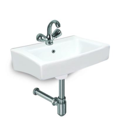 White Wash Basin - Ceramic Wall Mounted Polished Finish | One Piece Structure Versatile Design In Multiple Colors