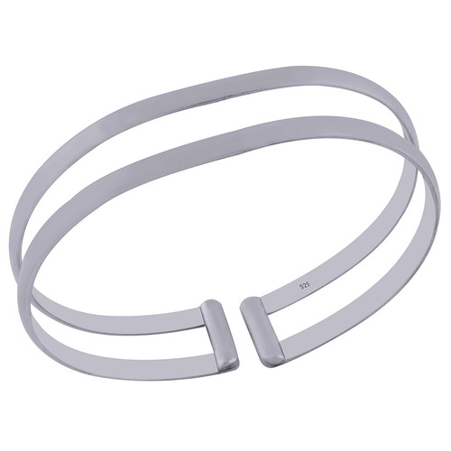 Plain 925 Sterling Solid Silver Bangle Diameter: Length: 8 Mm X Thickness: 1.5 Mm Millimeter (Mm)