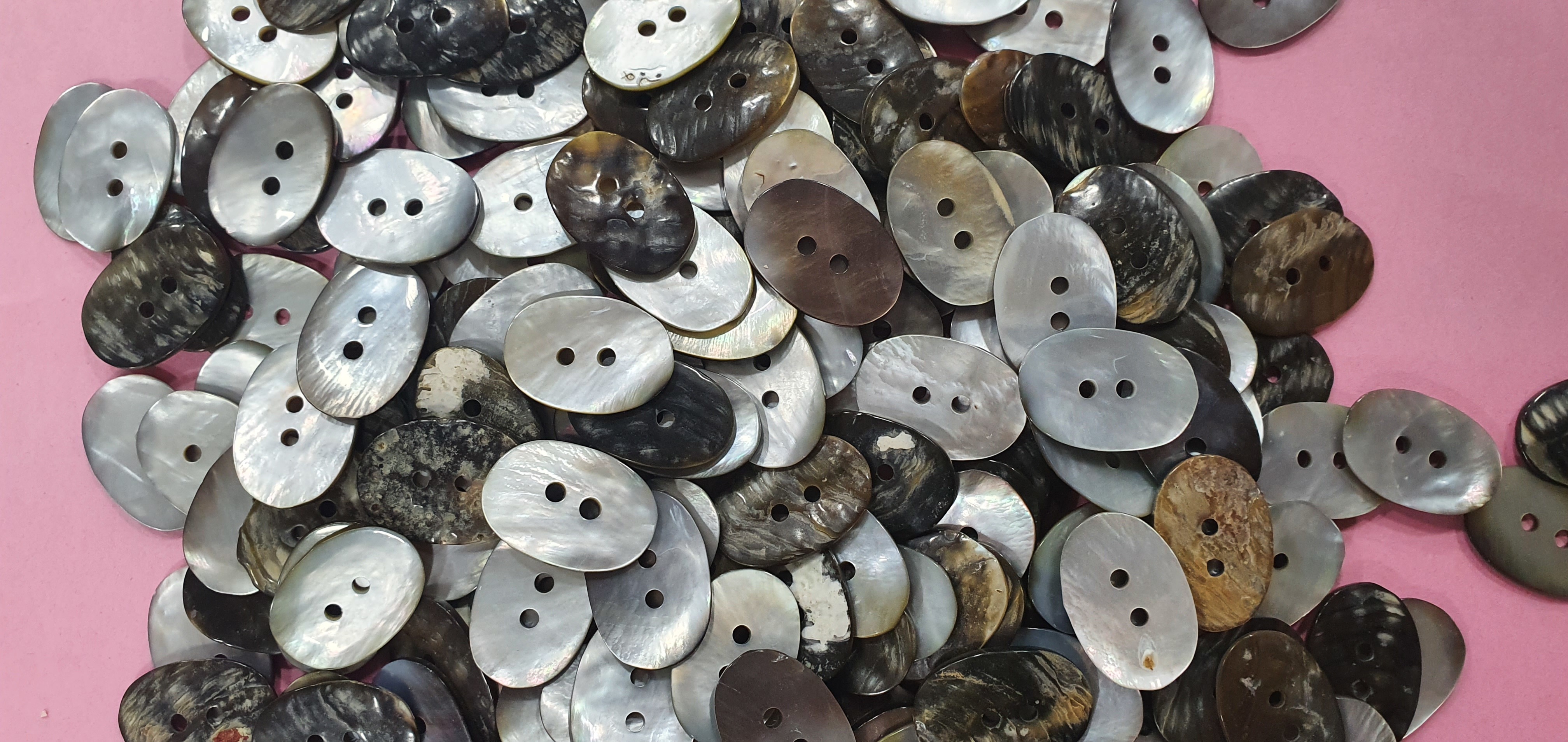 Green Mop Buttons - Color: Brown And Grey