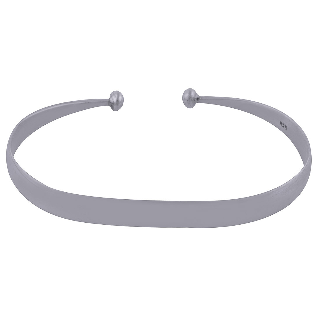 Plain 925 Sterling Solid Silver Bangle Diameter: Length: 7 Mm X Thickness: 1 Mm Millimeter (Mm)