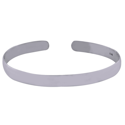 Plain 925 Sterling Solid Silver Bangle Diameter: Length: 7 Mm X Width: 1.5 Mm Millimeter (Mm)