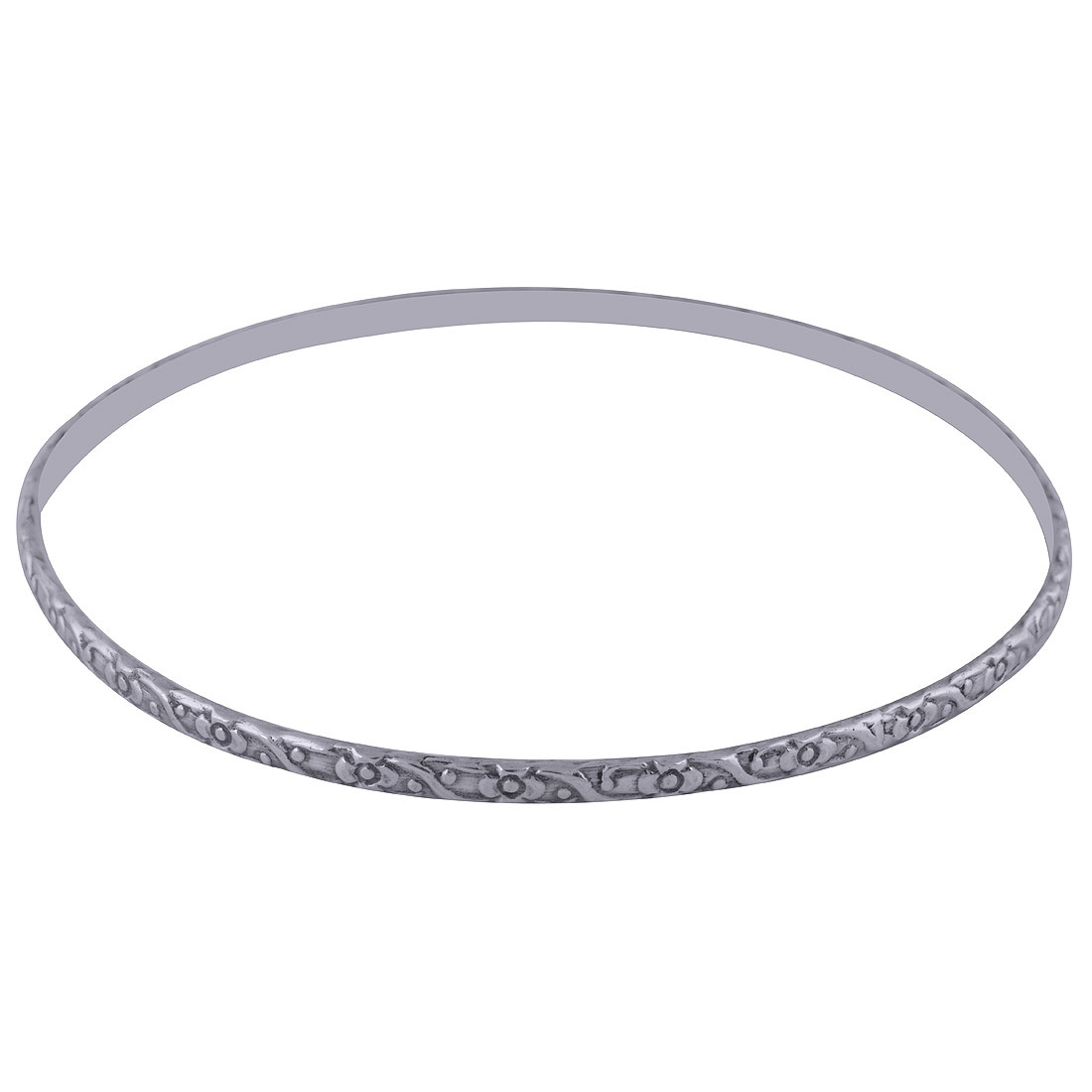 Plain Embossed 925 Sterling Silver Bangle - 2 Mm Length X 1.5 Mm Thickness | Classic Fashion Appeal For All Genders, Ideal For Various Occasions