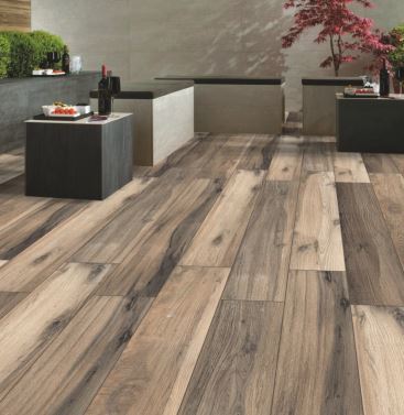 200 X 1200 Wood Floor Tiles - Ceramic, 200 Mm X 1200 Mm, Beige, Grays, Multi Color | Non-slip, Acid-resistant, Gloss, Textured Finish