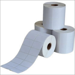 White Plain Barcode Sticker Roll