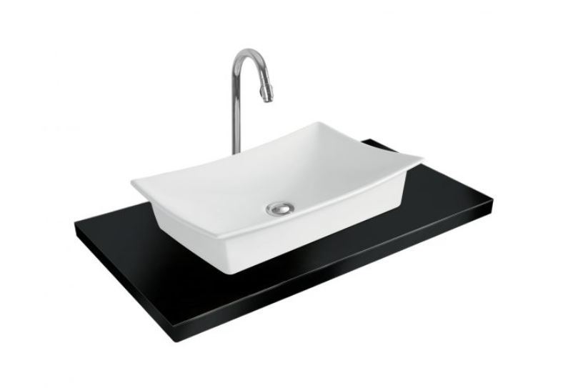 White Table Top Wash Basin - One Piece Ceramic, Glossy Finish | Elegant Design, Luxury Style, Easy Installation