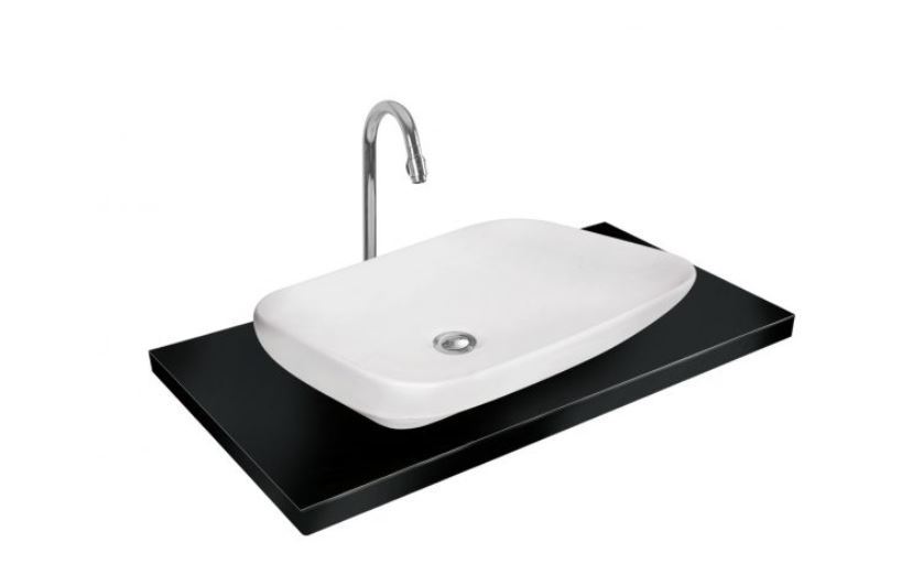White Table Top Wash Basin - One Piece Ceramic, Glossy Finish | Elegant Design, Luxury Style, Easy Installation