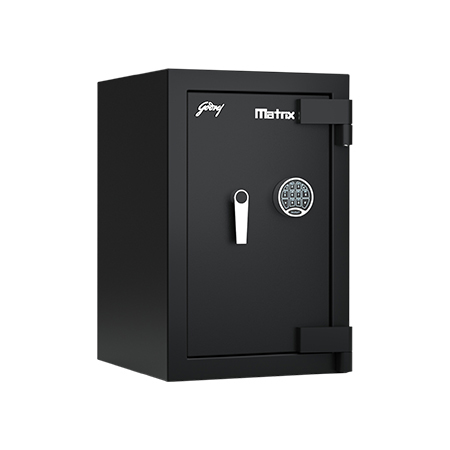 Godrej Home Safe Matrix Locker - 74.8x48.6x51 Cm, Black | Fire & Tool Resistant Design, Multi-level Digital Lock, Adjustable Shelves