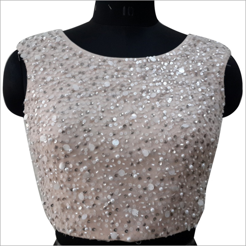 Sleeveless Crop Beaded Tops