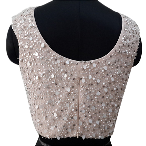 Sleeveless Crop Beaded Tops