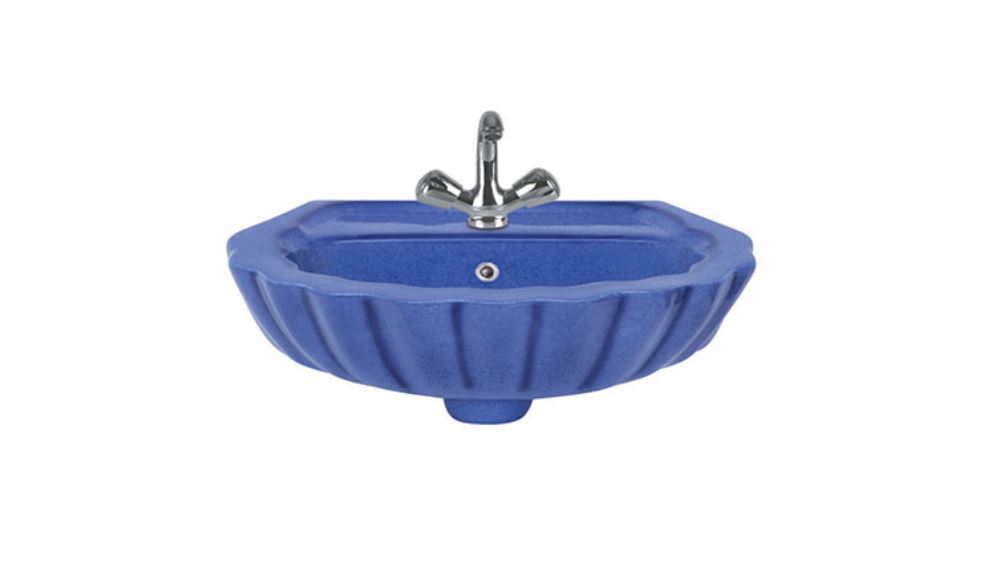 Rustic Wash Basin - Ceramic, One Piece Design | Wall Mounted, Glossy Finish, Available In Any Color