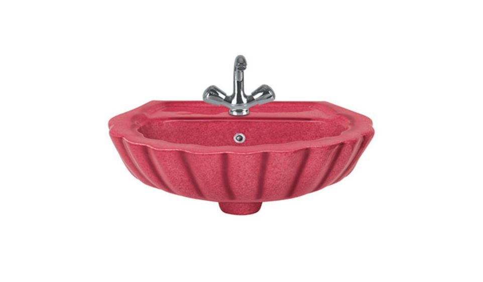 Rustic Wash Basin - Ceramic, One Piece Design | Wall Mounted, Glossy Finish, Available In Any Color