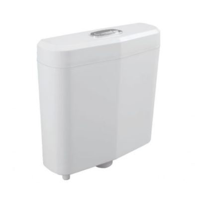 Toilet Flush Tank - Glossy Finish, Square Design | One-piece Structure, Equipped With Float And Ball Valve For Reliable Flushing