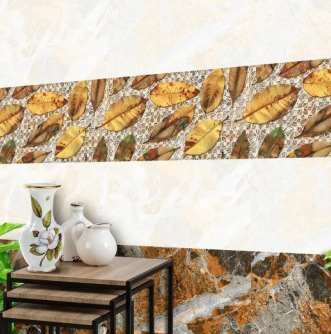 Kitchen Wall Tiles - Ceramic, 300 Mm X 600 Mm, Glossy Beige | Acid-resistant, Non-slip, Wear-resistant, Textured Finish
