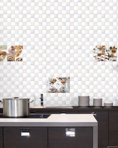 Kitchen Wall Tiles - Ceramic, 300 Mm X 600 Mm, Glossy Beige | Acid-resistant, Non-slip, Wear-resistant, Textured Finish