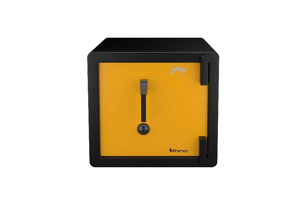 Gold Yellow And Black Godrej Safe Rhino V1 Key Lock Home Locker