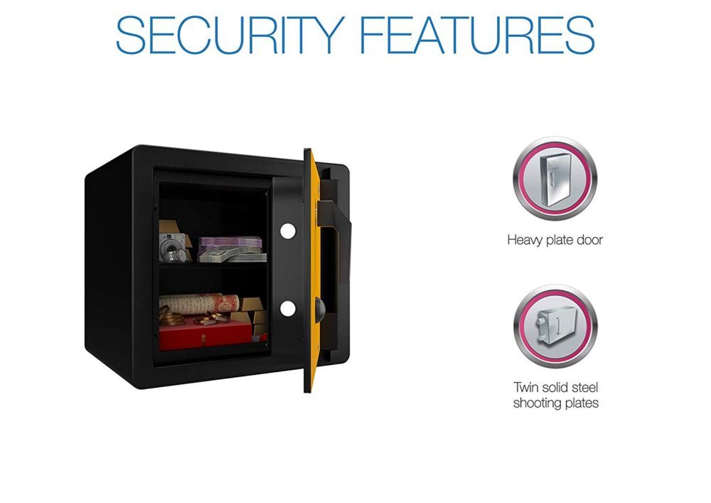 Gold Yellow And Black Godrej Safe Rhino V1 Key Lock Home Locker