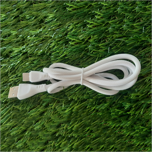 Type C Data Cable - Durable PVC Material, 1 Meter Length | White Color, Resilient Design for Charging Type C Compatible Devices