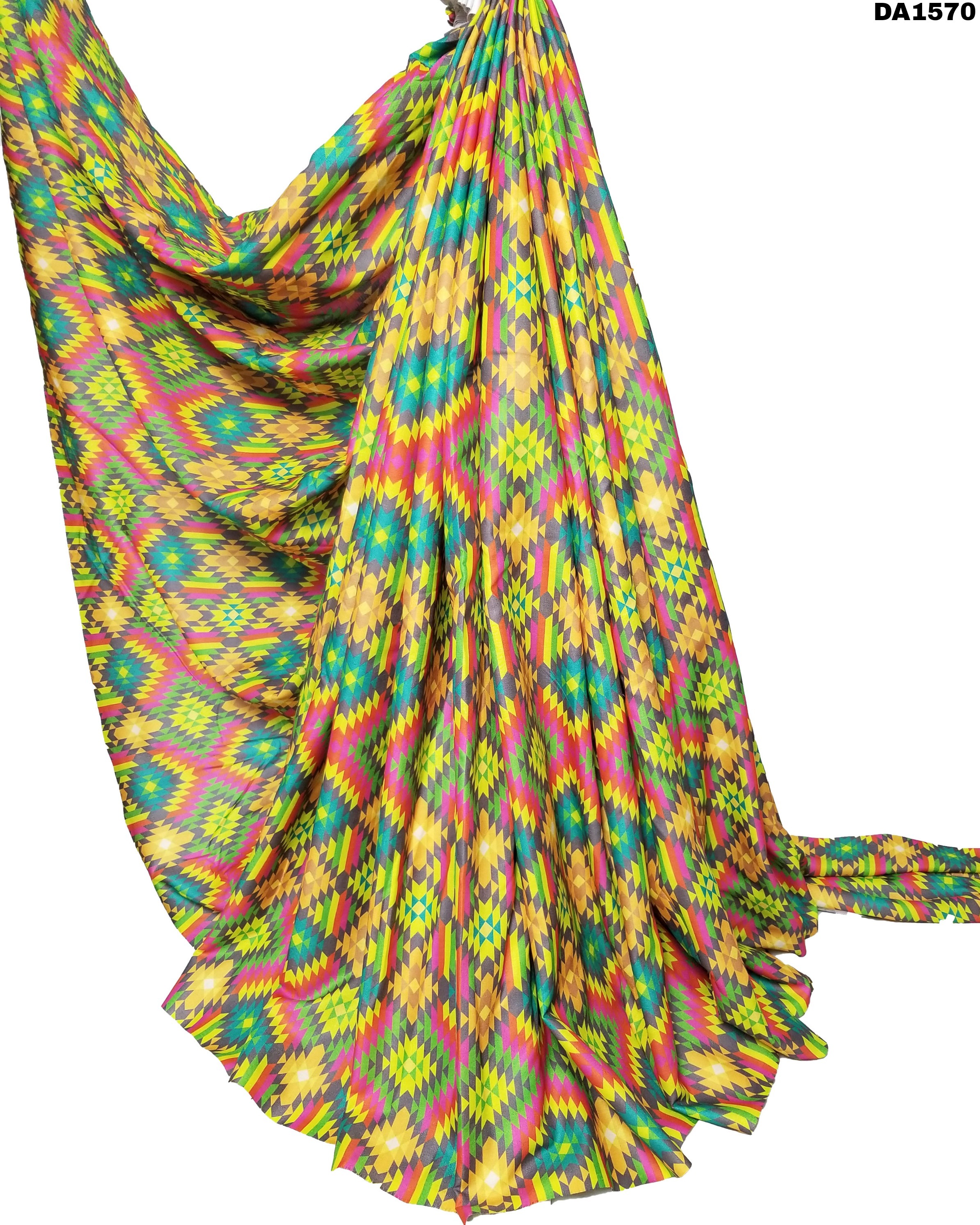Multicolored Digital Print Galaxy Cotton Fabric - 44" Width Washable Material Printed Texture Ideal For Garment Use