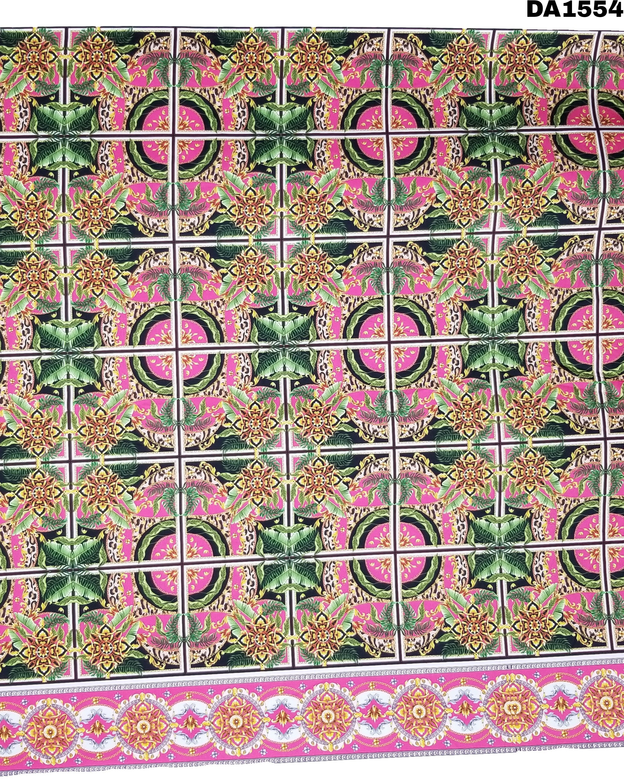 Beautiful Digital Print Design On Rayon Slub Fabric - Fabric Width 58" Inch, Available In Many Colors, Washable, Designed For Garment Use