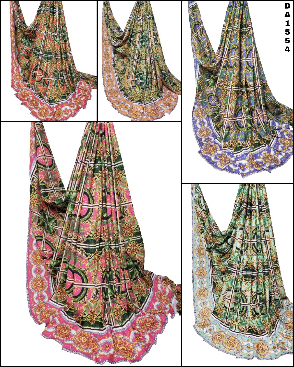 Beautiful Digital Print Design On Rayon Slub Fabric - Fabric Width 58" Inch, Available In Many Colors, Washable, Designed For Garment Use